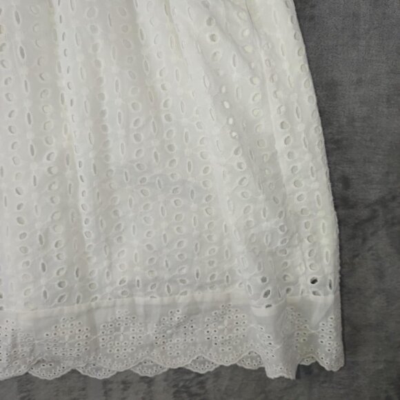 Unbranded Women's XS White Summer Romper Eyelet Lace Scallop Hem‎ Ruffle Sleeves - Picture 10 of 12